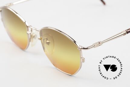 Jean Paul Gaultier 57-2273 Rare Vintage Designer Shades, interesting frame shape; cooper finish: tricolored lens, Made for Men and Women