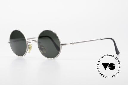 Giorgio Armani EA013 Small Round 90's Sunglasses, timeless frame finish in gray-silver, size 42-21, Made for Men and Women Giorgio Armani EA013 Small Round 90's Sunglasses, timeless frame finish in gray-silver, size 42-21, Made for Men and Women