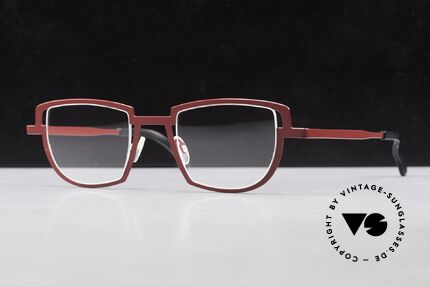 Large red frame glasses sales
