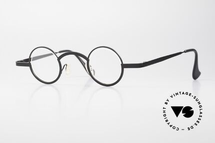 Theo Belgium Bicky Slim Round Designer Eyeglasses, vintage designer eyeglasses by THEO Belgium in black, Made for Men and Women