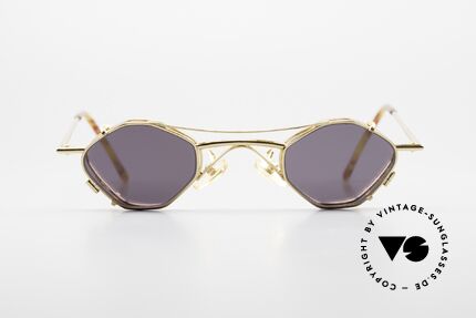 Christian Roth 2402 Optical Affairs Clip On Frame, rare vintage 90's designer sunglasses, GOLD-plated, Made for Men and Women