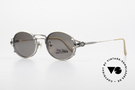 Jean Paul Gaultier 56-7110 Oval 90's Vintage Frame Clip On, best craftsmanship & 1st class comfort (made in Japan), Made for Men and Women