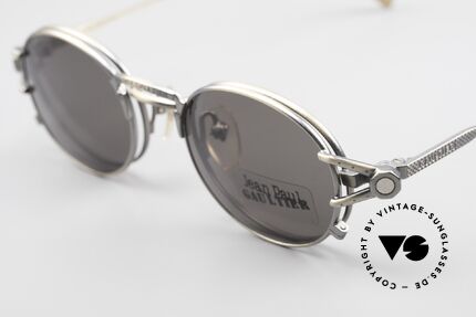 Jean Paul Gaultier 56-7110 Oval 90's Vintage Frame Clip On, noble frame coloring (metal looks 'antique' = 'used look'), Made for Men and Women