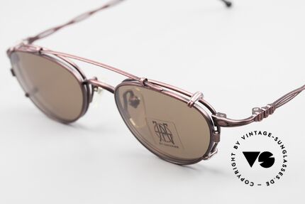 Jean Paul Gaultier 57-0006 Rare Vintage Frame 90's Clip On, frame shines 'antique claret metallic', in size 47-19, Made for Men and Women