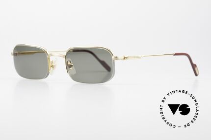 Cartier Broadway Semi Rimless Sunglasses 90's, costly luxury sunglasses (22ct GOLD-PLATED frame), Made for Men