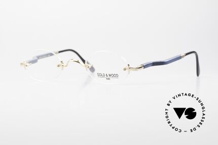 Gold & Wood 338 Oval 90's Luxury Rimless Specs Details