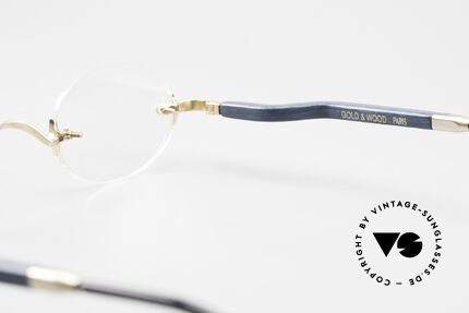 Gold & Wood 338 Oval 90's Luxury Rimless Specs, Size: small, Made for Men and Women