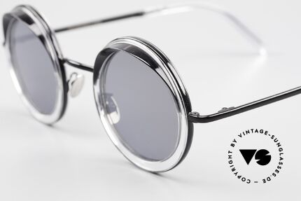 Cutler And Gross 1277 Round Designer Sunglasses, classic round shades with stylish shields on the frame, Made for Men and Women