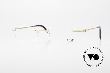 Fred Samoa Rimless Luxury Eyeglass-Frame, FRED eyeglasses, model Samoa, in large size 56/17, 140, Made for Men