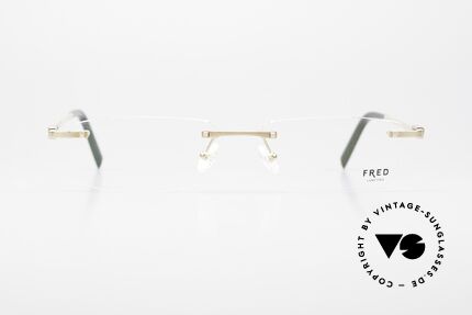 Fred Samoa Rimless Luxury Eyeglass-Frame, marine design (distinctive FRED) in top-notch quality!, Made for Men