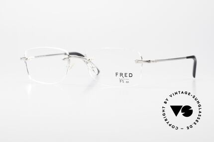 Fred Manhattan Rimless Eyeglasses Platinum Details