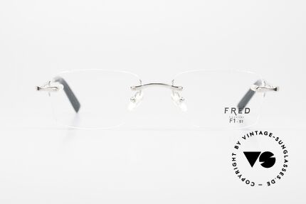 Fred Manhattan Rimless Eyeglasses Platinum, precious platinum finish in top-notch quality! Fred F1, Made for Men and Women