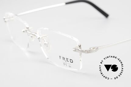 Fred Manhattan Rimless Eyeglasses Platinum, this unworn rarity comes with original packing by FRED, Made for Men and Women