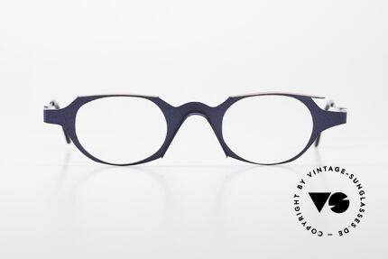 Theo Belgium Eye-Witness OB Ladies Glasses Avant-Garde, very interesting vintage designer eyeglasses in dark blue, Made for Women