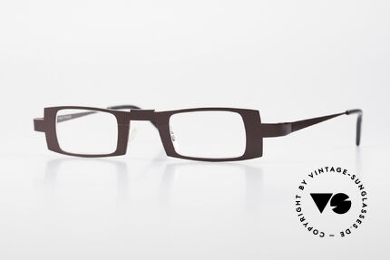 Theo Belgium Michael Square Titanium Glasses Claret, square designer spectacles by THEO BELGIUM, unisex, Made for Men and Women
