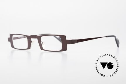 Theo Belgium Michael Square Titanium Glasses Claret, lightweight & very comfortable, pure TITANIUM frame, Made for Men and Women