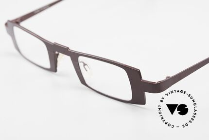 Theo Belgium Michael Square Titanium Glasses Claret, unworn (like all our vintage designer eyewear by Theo), Made for Men and Women