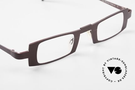 Theo Belgium Michael Square Titanium Glasses Claret, the DEMO lenses should be replaced with prescriptions, Made for Men and Women
