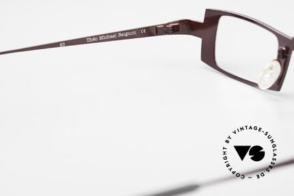 Theo Belgium Michael Square Titanium Glasses Claret, Size: large, Made for Men and Women
