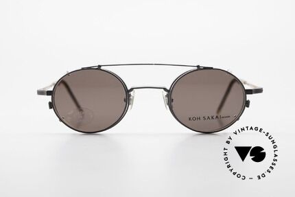 Koh Sakai KS9700 Round Eyeglasses With Clip On, size 44-21 with practical Clip-On (100% UV protection), Made for Men and Women
