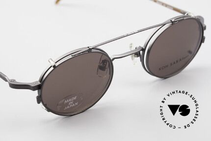 Koh Sakai KS9700 Round Eyeglasses With Clip On, the full metal frame is covered with costly engravings, Made for Men and Women