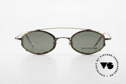 Koh Sakai KS9836 Titanium Glasses With Clip On, size 45-21 with practical Clip-On (100% UV protection), Made for Men and Women