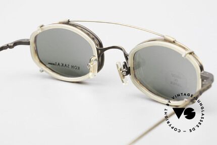 Koh Sakai KS9836 Titanium Glasses With Clip On, unworn, NOS (like all our rare vintage Clip-On glasses), Made for Men and Women