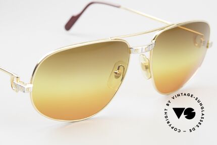 Cartier Romance Santos - XL 80s Luxury Vintage Sunglasses, with new triple-gradient sun lenses (100% UV protection), Made for Men