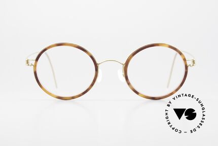 Lindberg Cameron 46 Air Titan Rim Round Glasses Women Men Titan, mod. Cameron in size 46-22, temple length 135, col. GT, Made for Men and Women