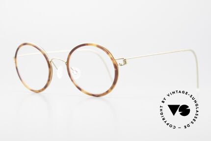 Lindberg Cameron 46 Air Titan Rim Round Glasses Women Men Titan, striking refined Air Titan frame with Acetate inner rim, Made for Men and Women