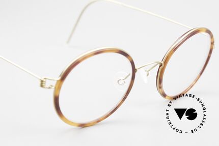 Lindberg Cameron 46 Air Titan Rim Round Glasses Women Men Titan, unworn, NOS, with original magnetic case by Lindberg, Made for Men and Women