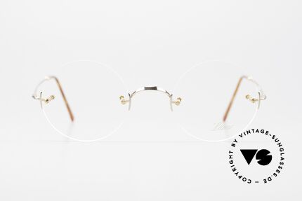 Lunor Classic Round GP Steve Jobs Eyeglasses Rimless, Steve Jobs made these Lunor rimless glasses his trademark, Made for Men and Women