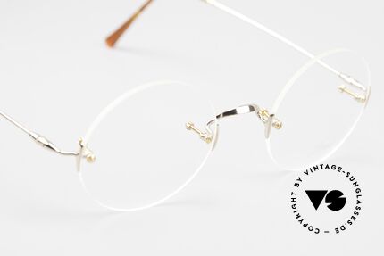 Lunor Classic Round GP Steve Jobs Eyeglasses Rimless, these "celebrity Lunor glasses" can be glazed optionally, Made for Men and Women