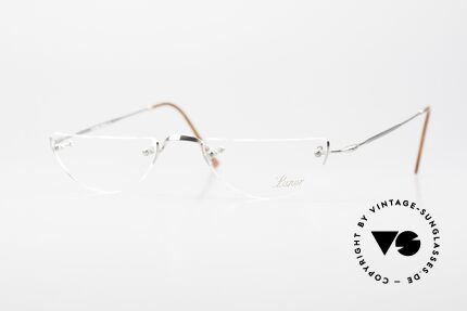 Lunor Hey 1 Classic Reading Rimless Reading Eyeglasses, Lunor reading glasses, mod. Hey 1, PP = platinum plated, Made for Men and Women