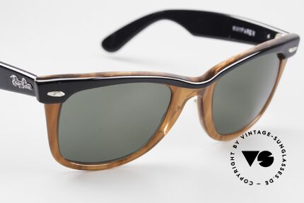 Ray Ban Wayfarer I Old 80's USA B&L Sunglasses, catalog name: Wayfarer brown to black, W0529, G-15, Made for Men and Women