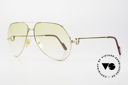 Cartier Vendome LC - L With Yellow Gradient Sun Lenses, here with Louis Cartier decor in LARGE size 62-14, 140, Made for Men