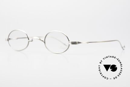Lunor II 04 Oval XS Frame Antique Silver, XS size 37/25, can be glazed with strong prescriptions, Made for Men and Women