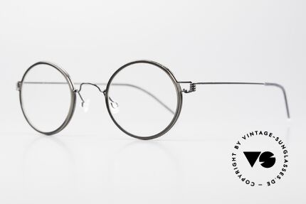 Lindberg Harley Air Titan Rim Round Glasses Women & Men, striking refined Air Titan frame with Acetate inner rim, Made for Men and Women