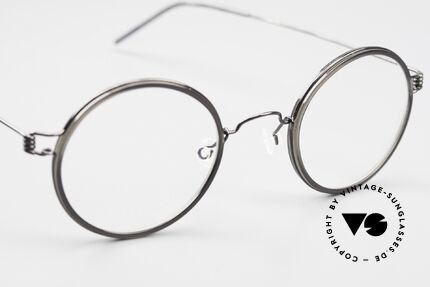 Lindberg Harley Air Titan Rim Round Glasses Women & Men, unworn, NOS, with original magnetic case by Lindberg, Made for Men and Women