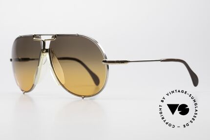 Cazal 901 Targa Design West Germany Aviator Shades, with new sun lenses: brown/gray-orange gradient, Made for Men and Women