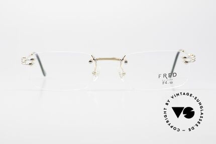 Fred Orcade Square Rimless Luxury Glasses, marine design (distinctive FRED) in top-notch quality!, Made for Men