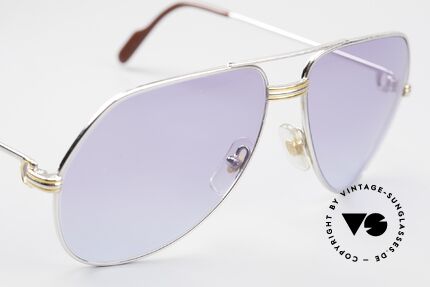Cartier Vendome LC - L Platinum Sunglasses Aviator 80s, unique sun lenses with a gradient from PURPLE to BLUE, Made for Men