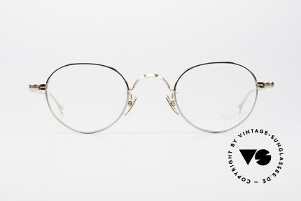 Lunor V 107 Round Panto Frame Bicolor BC, bicolor = 22ct gold-plated and platinum-plated parts, Made for Men and Women