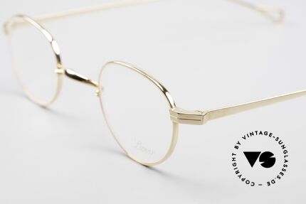 Lunor T2-E-MT GP Round Titan Frame Gold Plated, precious unisex model T2-E-MT in size 41-26, 140mm, Made for Men and Women