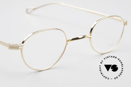 Lunor T2-E-MT GP Round Titan Frame Gold Plated, of course, unworn (with an orig. hard case by LUNOR), Made for Men and Women