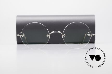 Lunor Classic Round PP The Rimless Steve Jobs Glasses, shown in STEVE JOBS biography and multiple on Google, Made for Men and Women