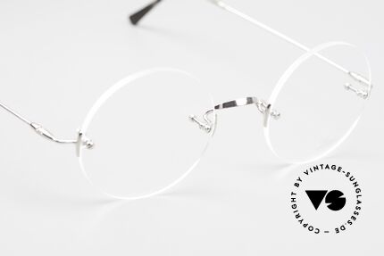 Lunor Classic Round PP The Rimless Steve Jobs Glasses, Size: small, Made for Men and Women