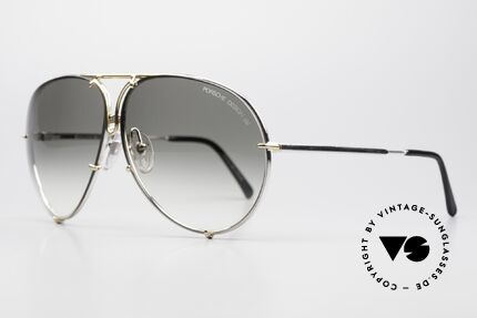 Porsche 5621 Old 80's Bicolor Sunglasses, interchangeable lenses: green/gray-gradient & gray, Made for Men