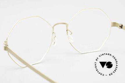 Lindberg 9609 Strip Titanium Octagonal Eyeglasses Dull Gold, titanium frame fits lenses (optical / sun) of any kind, Made for Men and Women