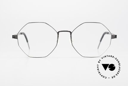 Lindberg 9609 Strip Titanium Women's Men's Glasses Octag, m. 9609, size 53/18, col PU9 (black polished / carbon), Made for Men and Women